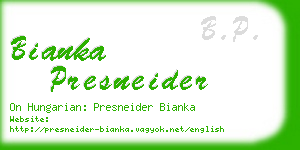 bianka presneider business card